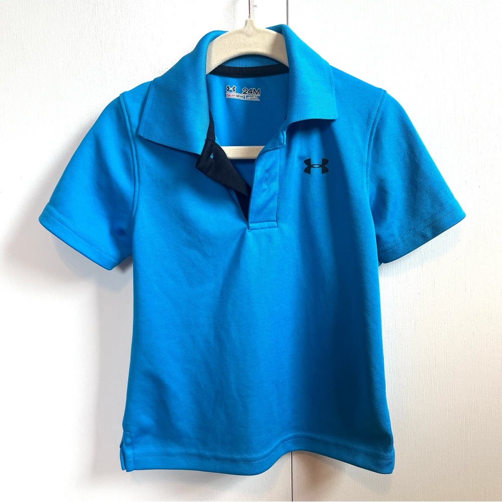 Under Armour Baby Toddler Boys Size 24 Months Blue HeatGear Golf Polo